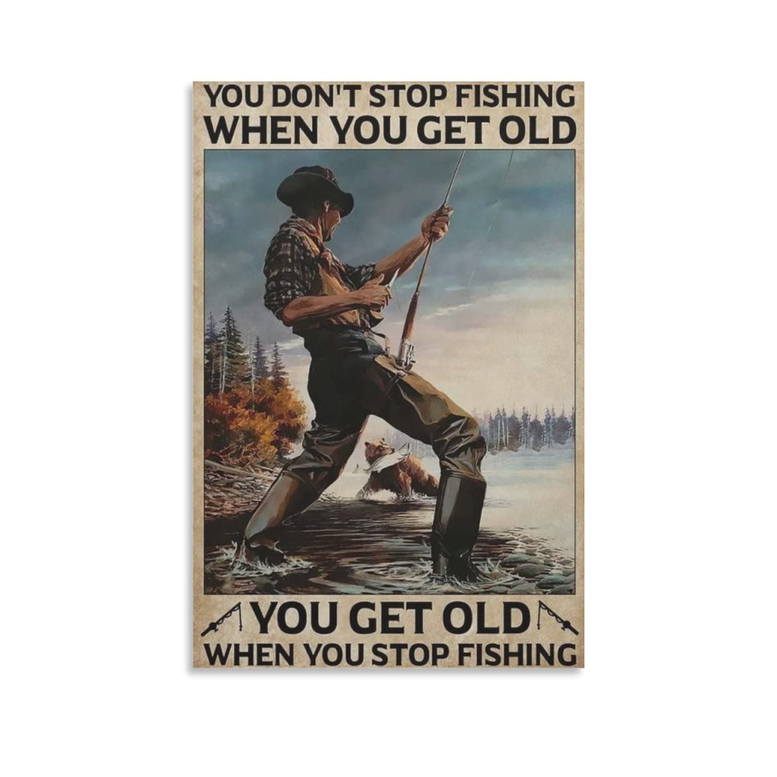 Pôster de pesca vintage Remington Bullet Knife Poster Old